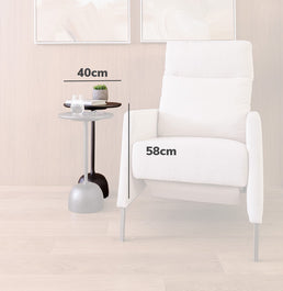 Conjunto de Mesa Lateral Órbita - Cinza Metálico