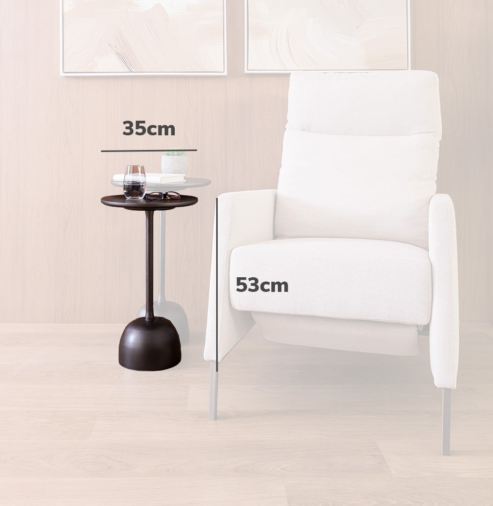 Conjunto de Mesa Lateral Órbita - Cinza Metálico