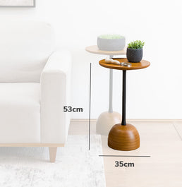 Conjunto de Mesa Lateral Órbita com Haste Preta - Mel 