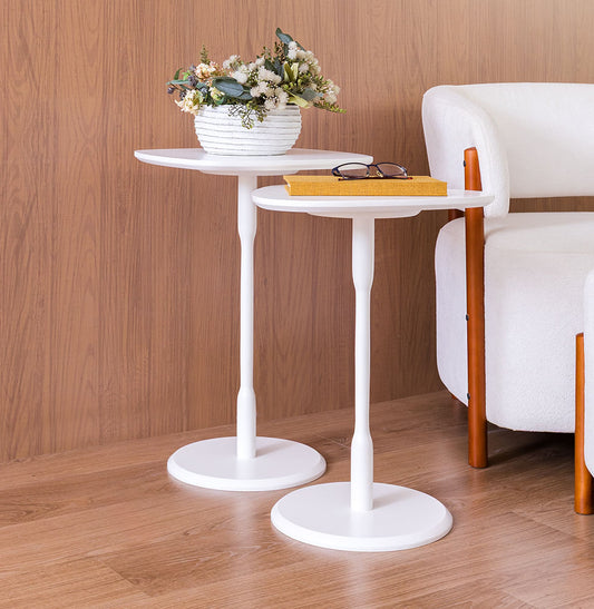 Conjunto de Mesa Lateral Vértice - Branco 