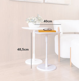 Conjunto de Mesa Lateral Vértice - Branco 
