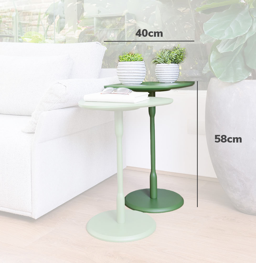 Conjunto de Mesa Lateral Vértice - Verde 