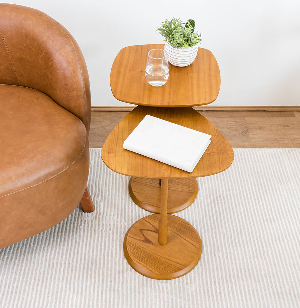 Conjunto de Mesa Lateral Vértice - Cinamomo
