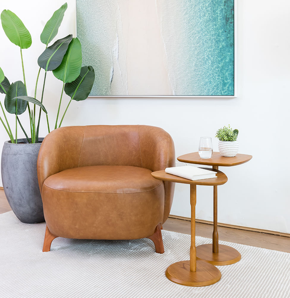 Conjunto de Mesa Lateral Vértice - Cinamomo