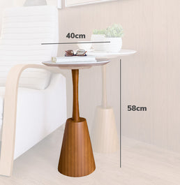 Conjunto de Mesa Lateral Duna com Haste Mel - Branco 