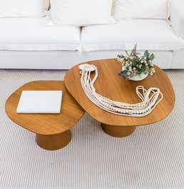 Conjunto de Mesa de Centro Luna Com Base Mel - Cinamomo