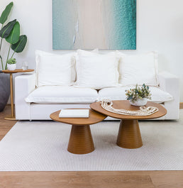 Conjunto de Mesa de Centro Luna Com Base Mel - Cinamomo