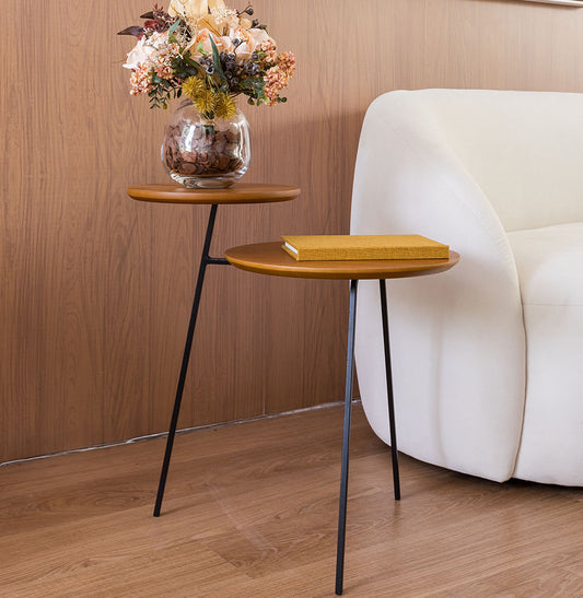 Mesa Lateral Gemini com Base Preta - Cinamomo