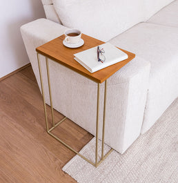 Mesa de Apoio Lira com Base Champagne - Cinamomo