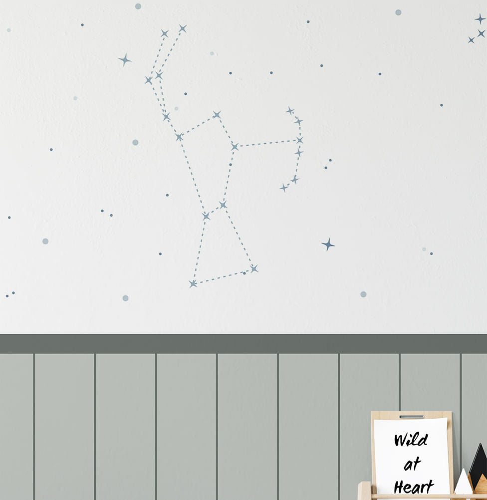 Papel de Parede Constelação com Lambri Azul - Mural