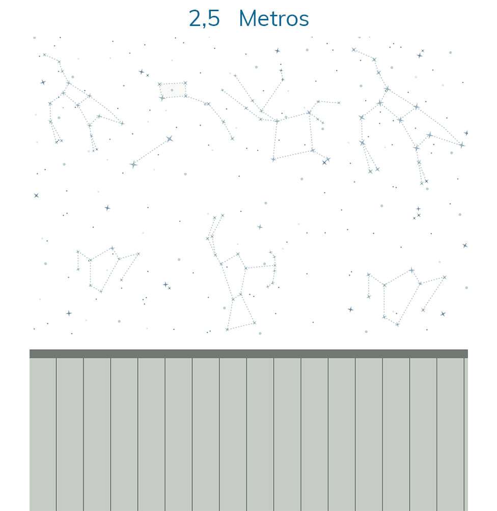 Papel de Parede Constelação com Lambri Azul - Mural