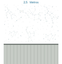 Papel de Parede Constelação com Lambri Azul - Mural