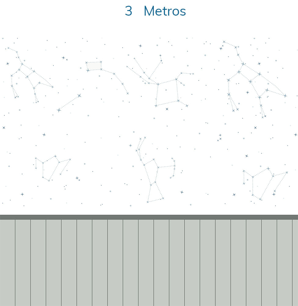 Papel de Parede Constelação com Lambri Azul - Mural