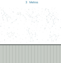 Papel de Parede Constelação com Lambri Azul - Mural