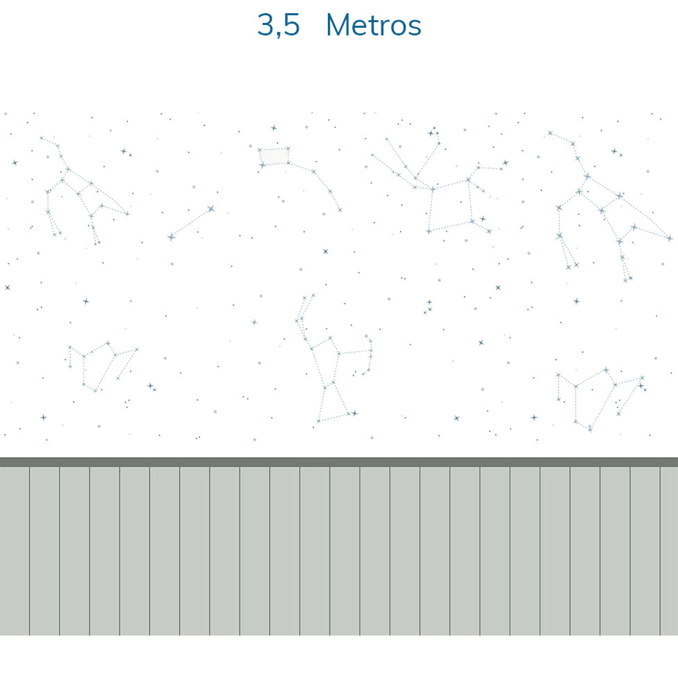 Papel de Parede Constelação com Lambri Azul - Mural
