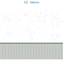 Papel de Parede Constelação com Lambri Azul - Mural