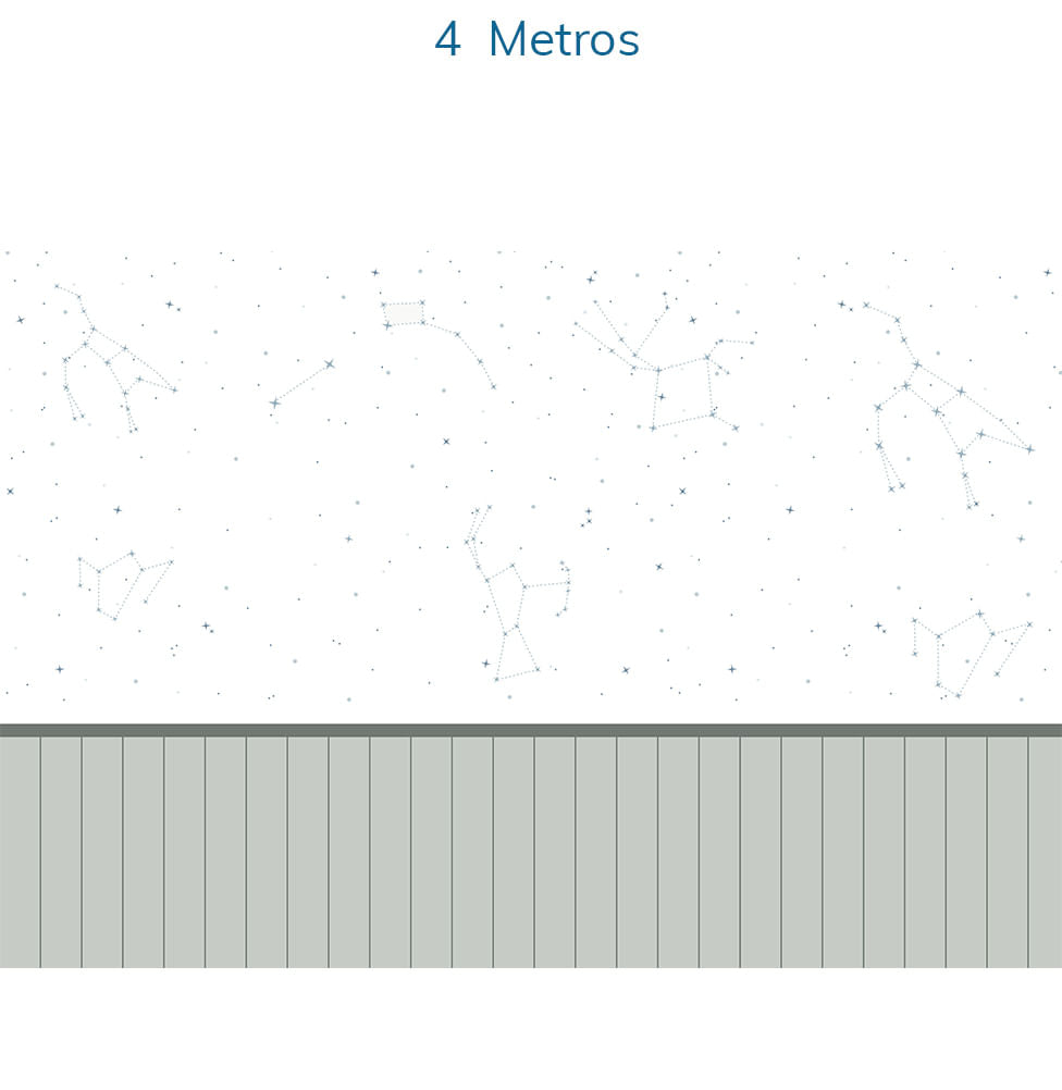 Papel de Parede Constelação com Lambri Azul - Mural