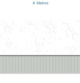 Papel de Parede Constelação com Lambri Azul - Mural