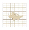 Quadro Infantil Triceraptor Xadrez Bege - Quadrado