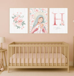 Quadro Infantil Bouquet de Flores Rosa