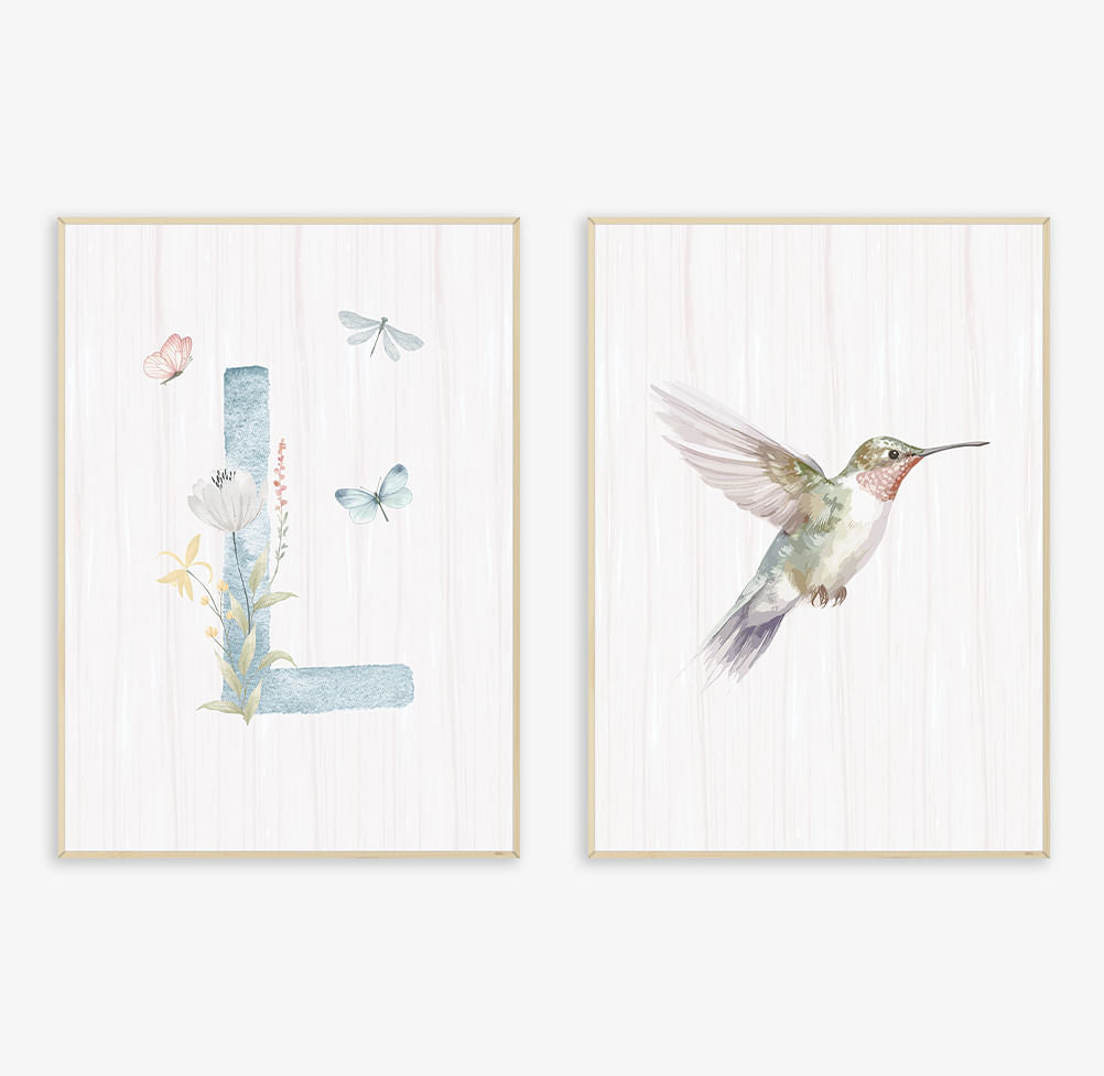 Quadro Infantil Inicial Flor de Liz - Vertical