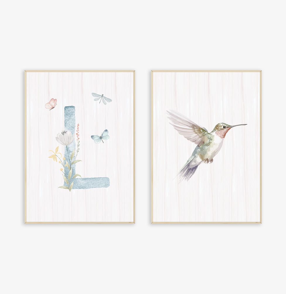 Conjunto com 2 Quadros Outono Candy Personalizado Moldura Filete Pinus - Vertical