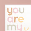 Conjunto com 2 Quadros Borboletas e You Are My Sunshine Aquarela Candy Moldura Filete Branca - Vertical