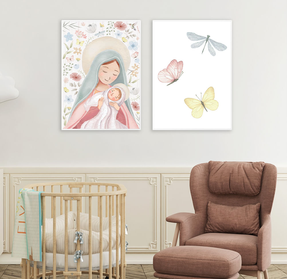 Quadro Infantil Nossa Senhora Outono Candy - Vertical