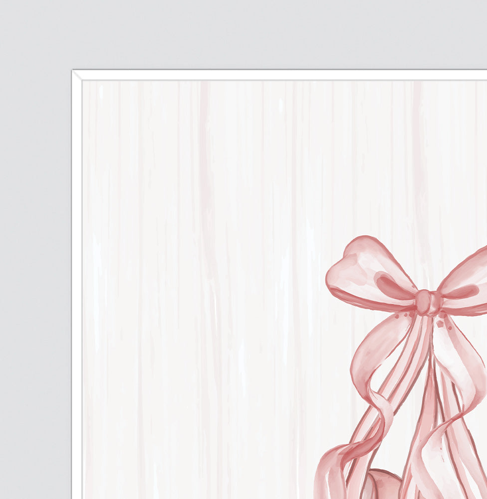 Conjunto com 3 Quadros Bailarina Rosa Moldura Filete Branca - Vertical