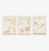Conjunto com 3 Quadros Coleção Passarinhos Moldura Filete Branca