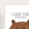 Conjunto com 3 Quadros Coelho, Urso e Raposa Moldura Filete Pinus