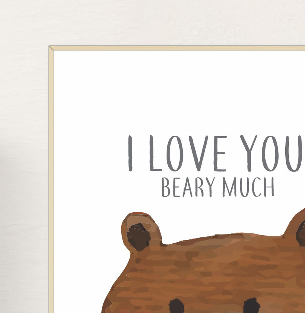 Conjunto com 3 Quadros Coelho, Urso e Raposa Moldura Filete Pinus
