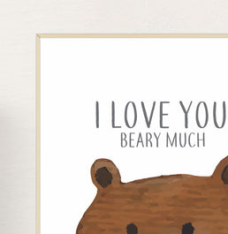 Conjunto com 3 Quadros Coelho, Urso e Raposa Moldura Filete Pinus