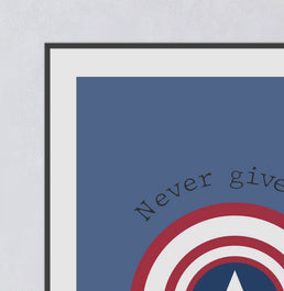 Conjunto com 4 Quadros Heróis Moldura Filete Preta