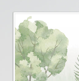 Conjunto com 3 Quadros Animais Safari com Inicial Verde Moldura Filete Pinus - Personalizada