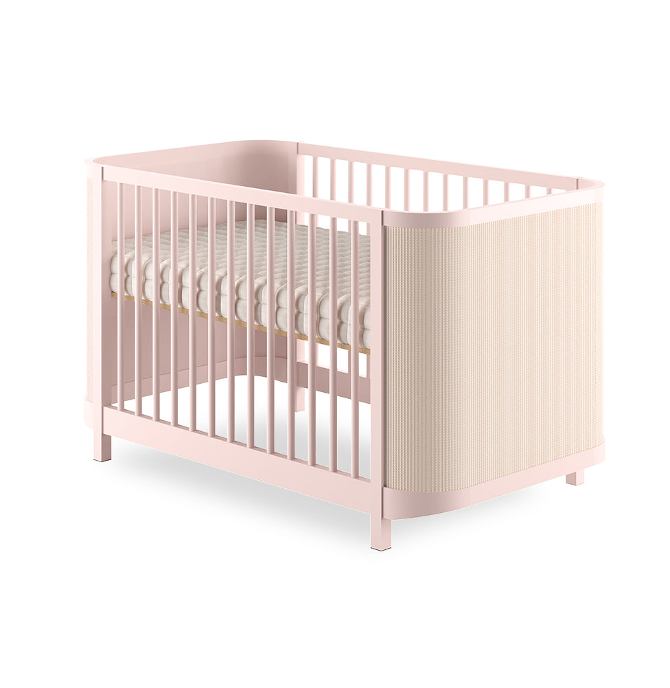 Berço Raika 3 em 1 Com Palha - Rosa Claro