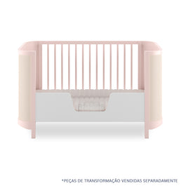 Berço Raika 3 em 1 Com Palha - Rosa Claro