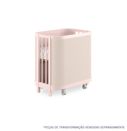 Berço Raika 3 em 1 Com Palha - Rosa Claro