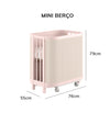 Berço Raika 3 em 1 Com Palha - Rosa Claro