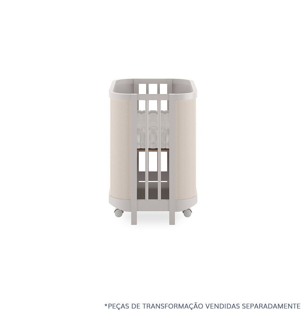 Berço Raika 3 em 1 Com Palha - Greige