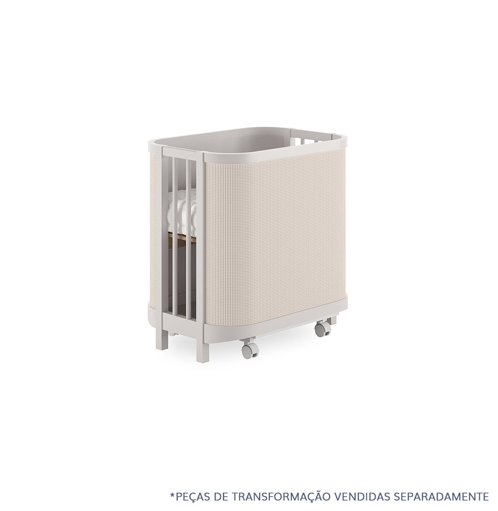 Berço Raika 3 em 1 Com Palha - Greige