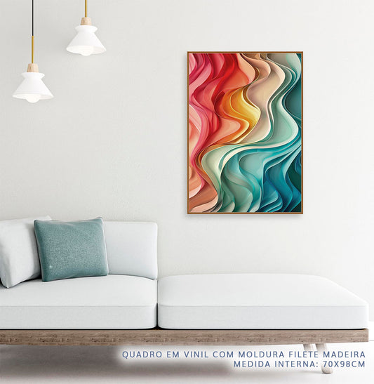 Quadro Ondas Coloridas - Vertical