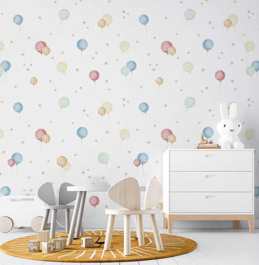 Papel de Parede Infantil Bexigas - Color