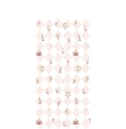 Papel de Parede Infantil Circo com Losango - Rosa