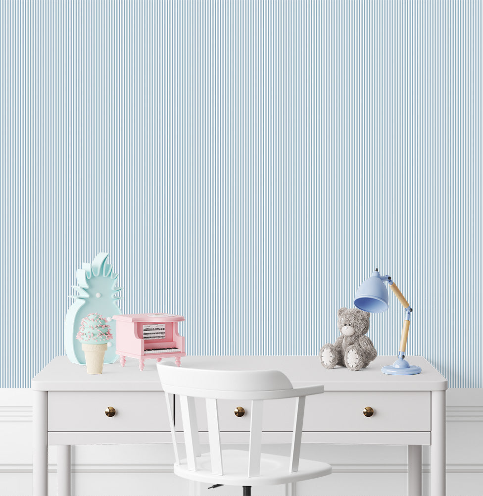 Papel de Parede Listra Mini - Azul Médio