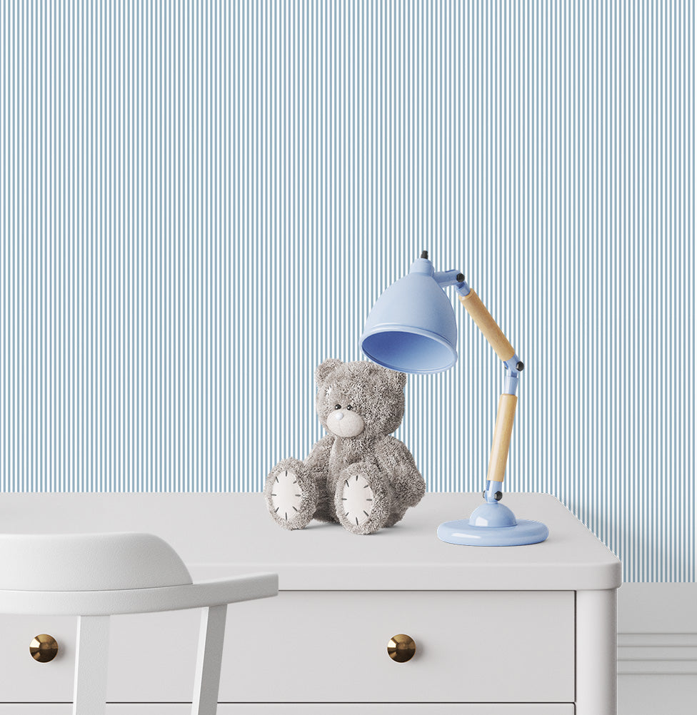 Papel de Parede Listra Mini - Azul Médio