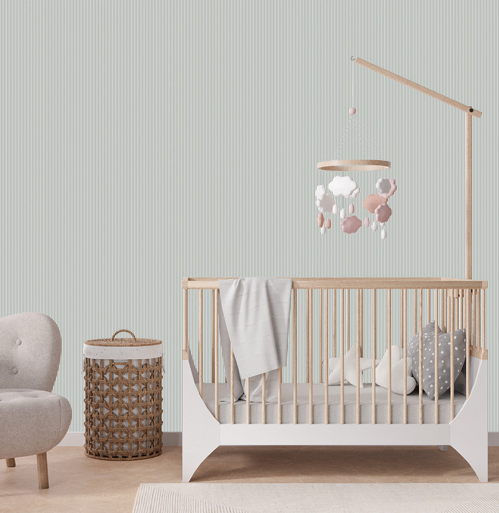 Papel de Parede Infantil Listra Mini - Cinza