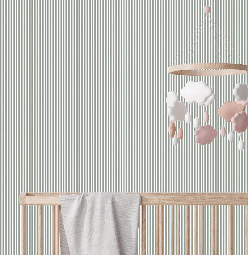 Papel de Parede Infantil Listra Mini - Cinza