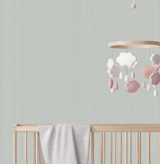 Papel de Parede Infantil Listra Mini - Cinza