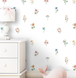 Papel de Parede Infantil com Flores Paris - Color